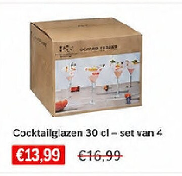 Cocktailglazen 30 cl - set van 4