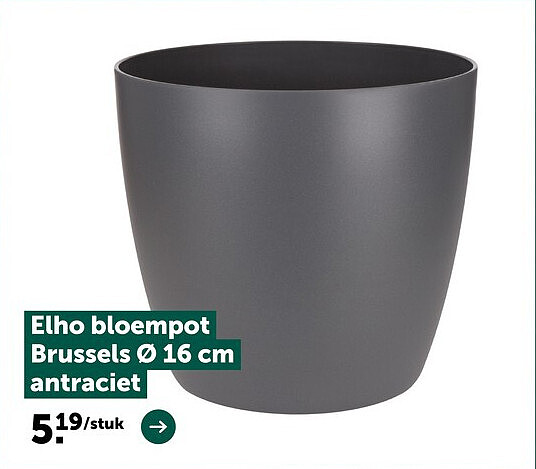 Elho bloempot Brussels Ø 16 cm antraciet