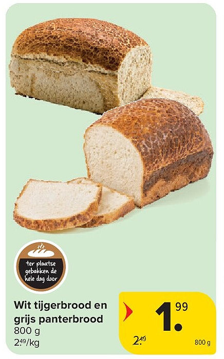 Wit tijgerbrood en grijs panterbrood