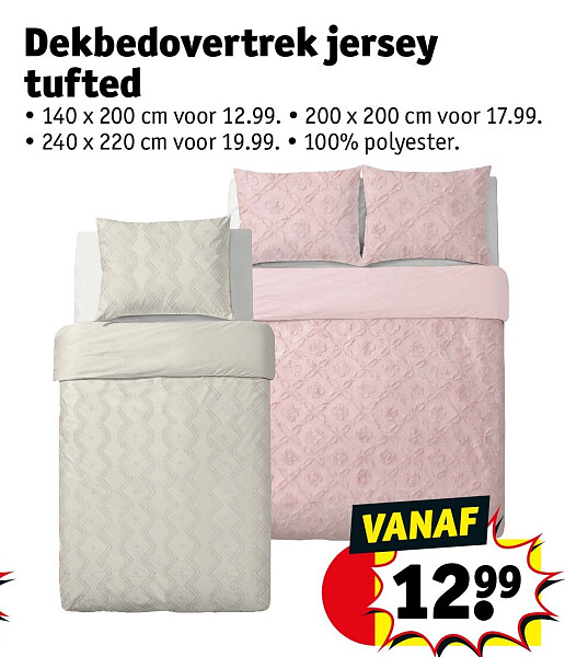 Dekbedovertrek jersey tufted