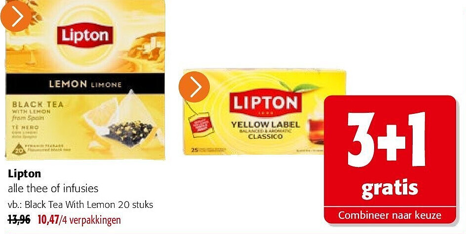 Lipton Black Tea With Lemon 20 stuks