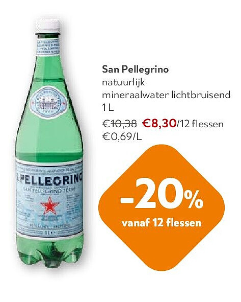San Pellegrino natuurlijk mineraalwater lichtbruisend 1 L