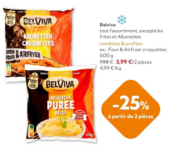 Belviva Four & Airfryer croquettes 600 g
