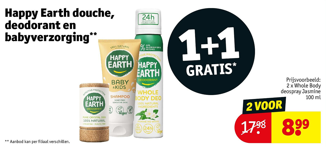 Happy Earth douche, deodorant en babyverzorging**