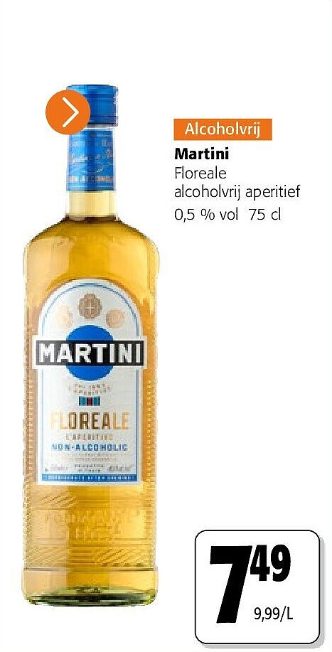 Martini Floreale alcoholvrij aperitief 0,5 % vol 75 cl