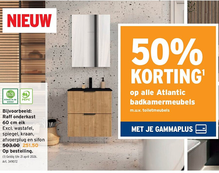 Raff onderkast 60 cm eik