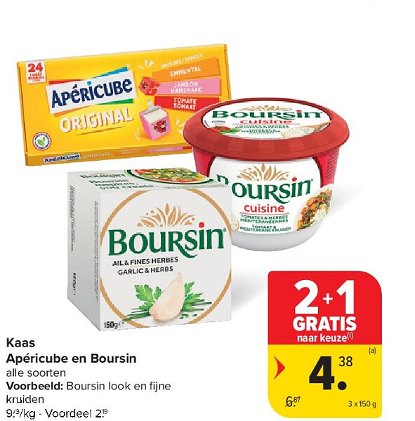 Kaas Apéricube en Boursin