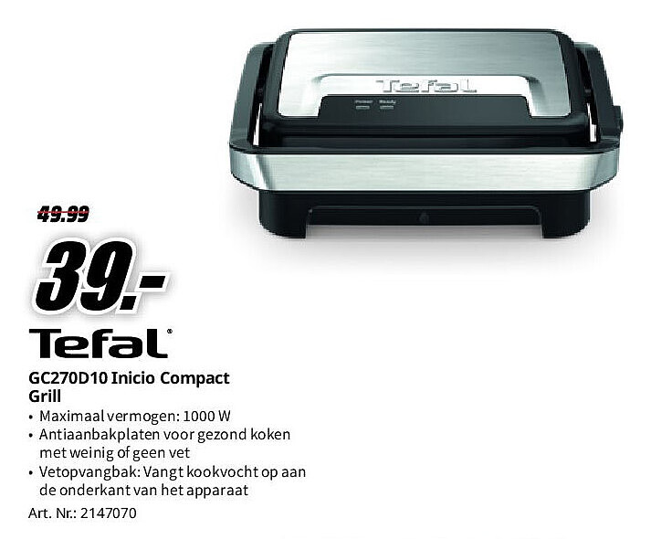 Tefal GC270D10 Inicio Compact Grill