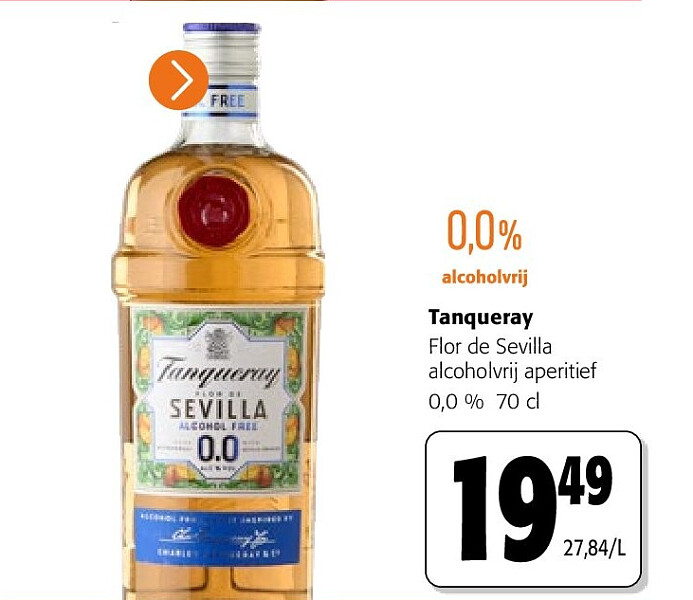Tanqueray Flor de Sevilla alcoholvrij aperitief 0,0 % 70 cl