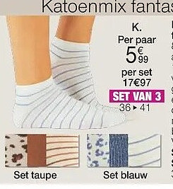 Fantasiesokken, set van 3 paar