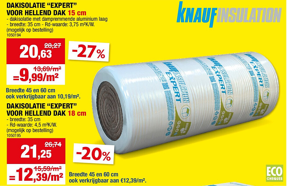 DAKISOLATIE “EXPERT” VOOR HELLEND DAK 15 cm