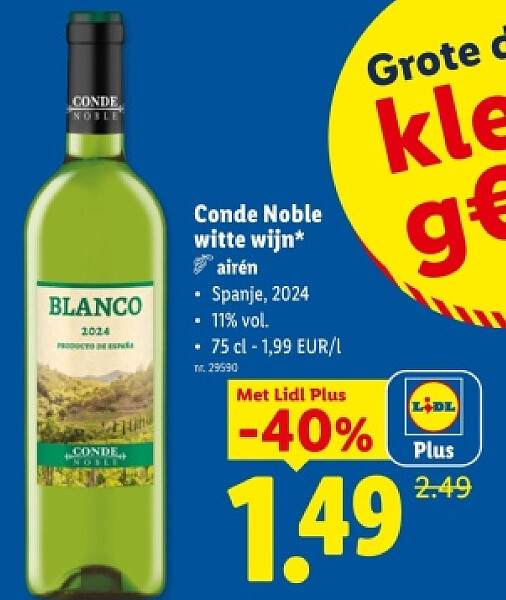 Conde Noble witte wijn