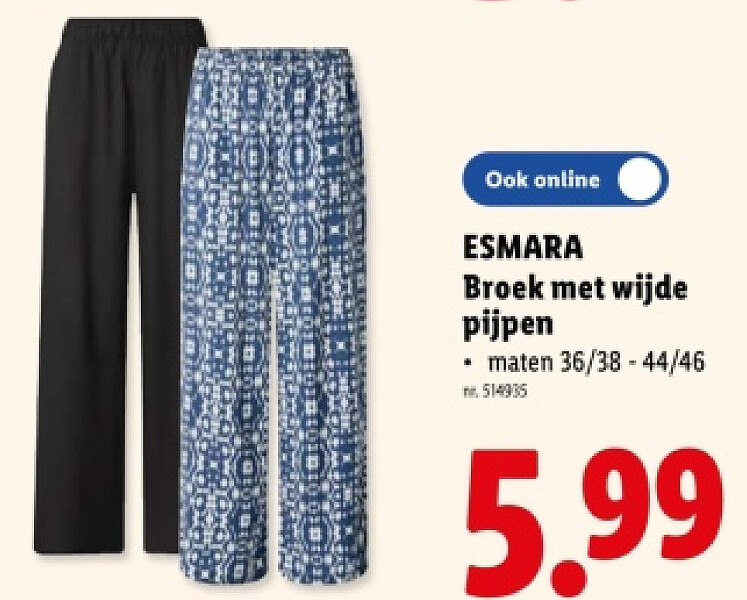 Broek met wijde pijpen