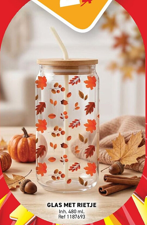 Glas met rietje