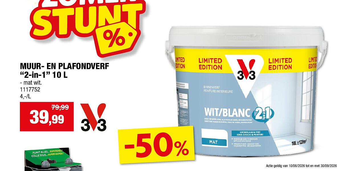 MUUR- EN PLAFONDVERF “2-in-1” 10 L