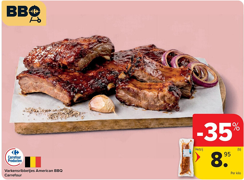 Varkensribbetjes American BBQ Carrefour
