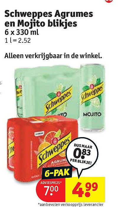 Schweppes Agrumes en Mojito blikje