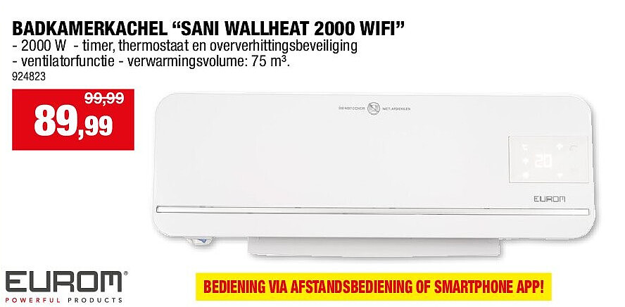 BADKAMERKACHEL “SANI WALLHEAT 2000 WIFI”