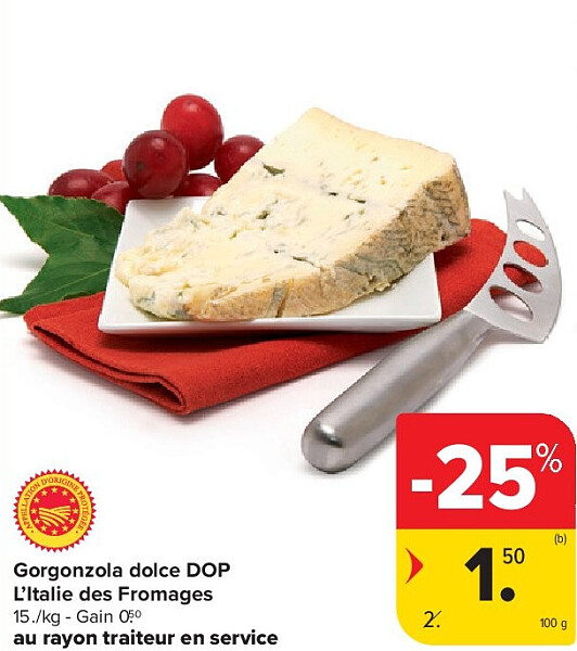 Gorgonzola dolce DOP L’Italie des Fromages 100 g