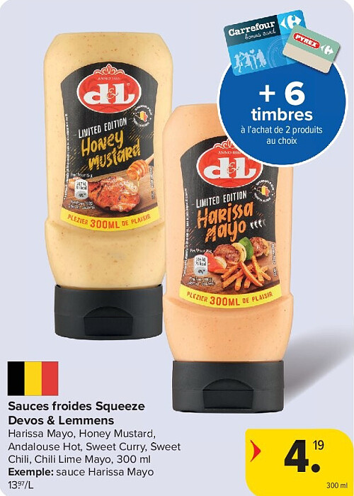 Sauces froides Squeeze Devos & Lemmens 300 ml