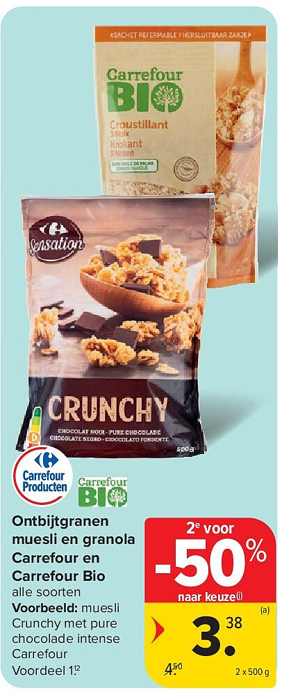 Ontbijtgranen muesli en granola Carrefour en Carrefour Bio
