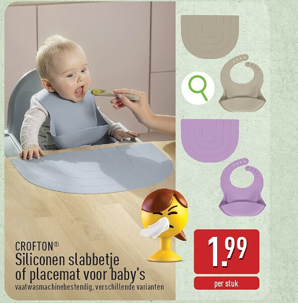 Siliconen slabbetje of placemat voor baby's