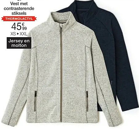 Vest met contrasterende stiksel