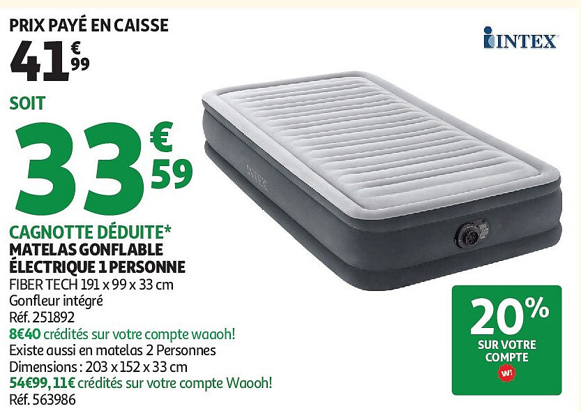 Matelas gonflable électrique 2 personnes