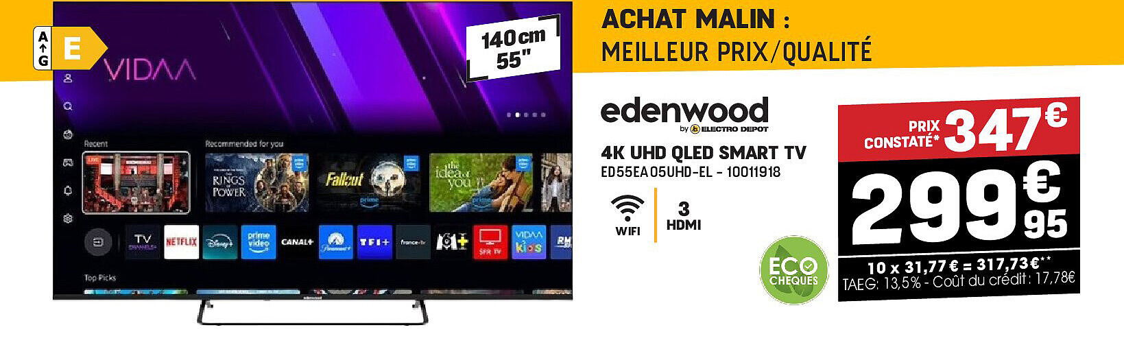 edenwood 4K UHD QLED SMART TV