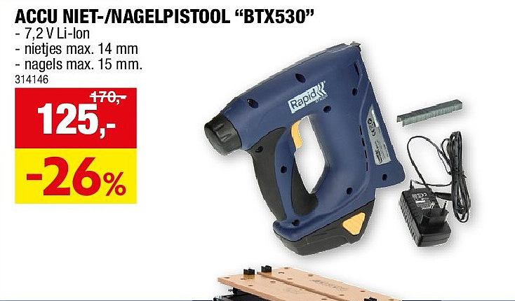 ACCU NIET-/NAGELPISTOOL “BTX530”