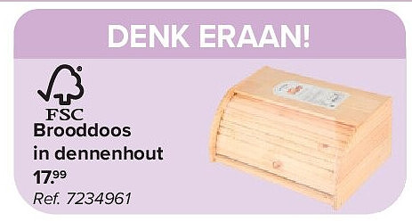 Brooddoos in dennenhout