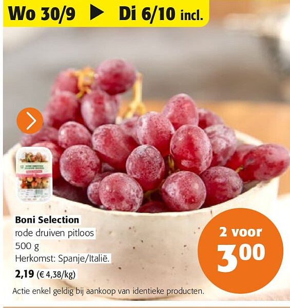 Boni Selection rode druiven pitloos 500 g