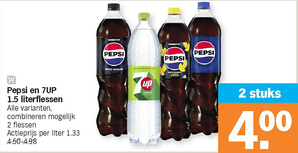 Pepsi en 7UP 1.5 literflessen