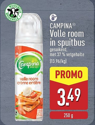 Volle room in spuitbus