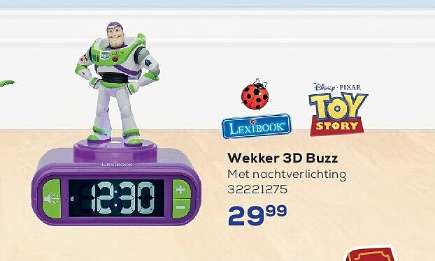 Wekker 3D Buzz Met nachtverlichting