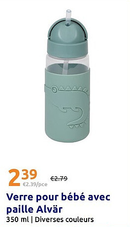 Verre pour bébé aveс paille Alvär