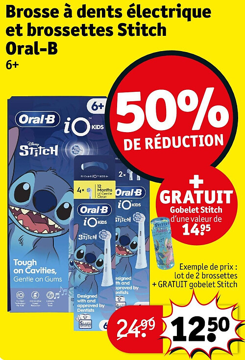 Brosse à dents électrique et brossettes Stitch Oral-