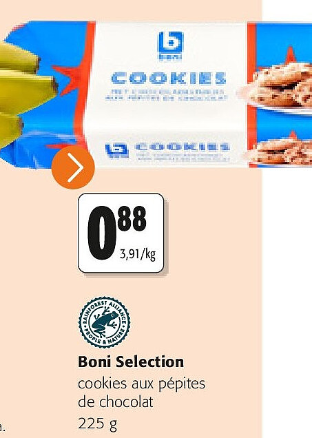 Boni Selection cookies aux pépites de chocolat 225 g
