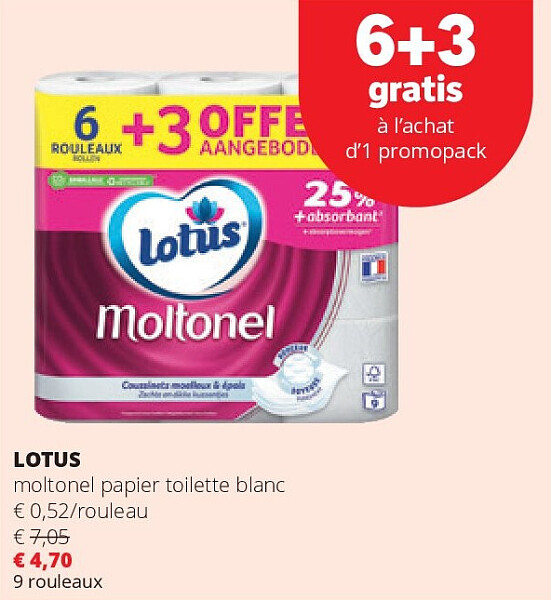 LOTUS moltonel papier toilette blanc