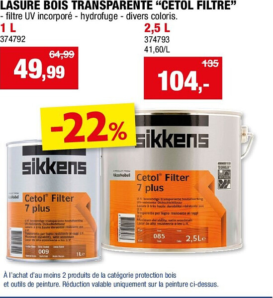 LASURE BOIS TRANSPARENTE “CETOL FILTRE”