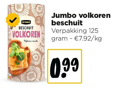 Jumbo volkoren beschuit