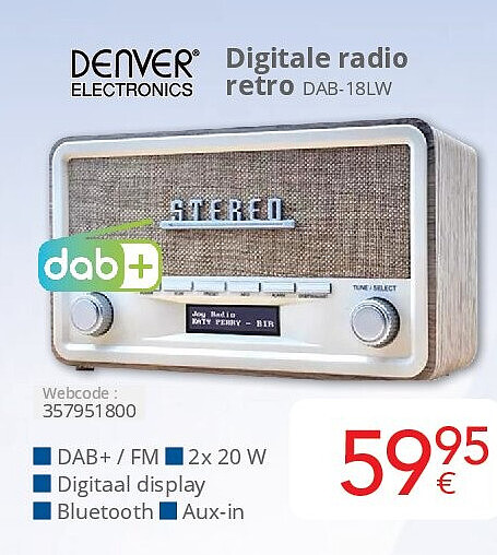 Digitale radio retro DAB-18LW