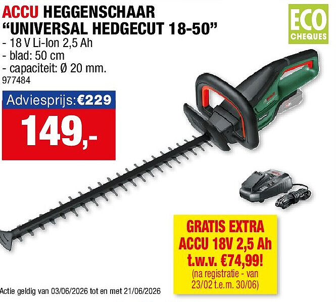 ACCU HEGGENSCHAAR “UNIVERSAL HEDGECUT 18-50”