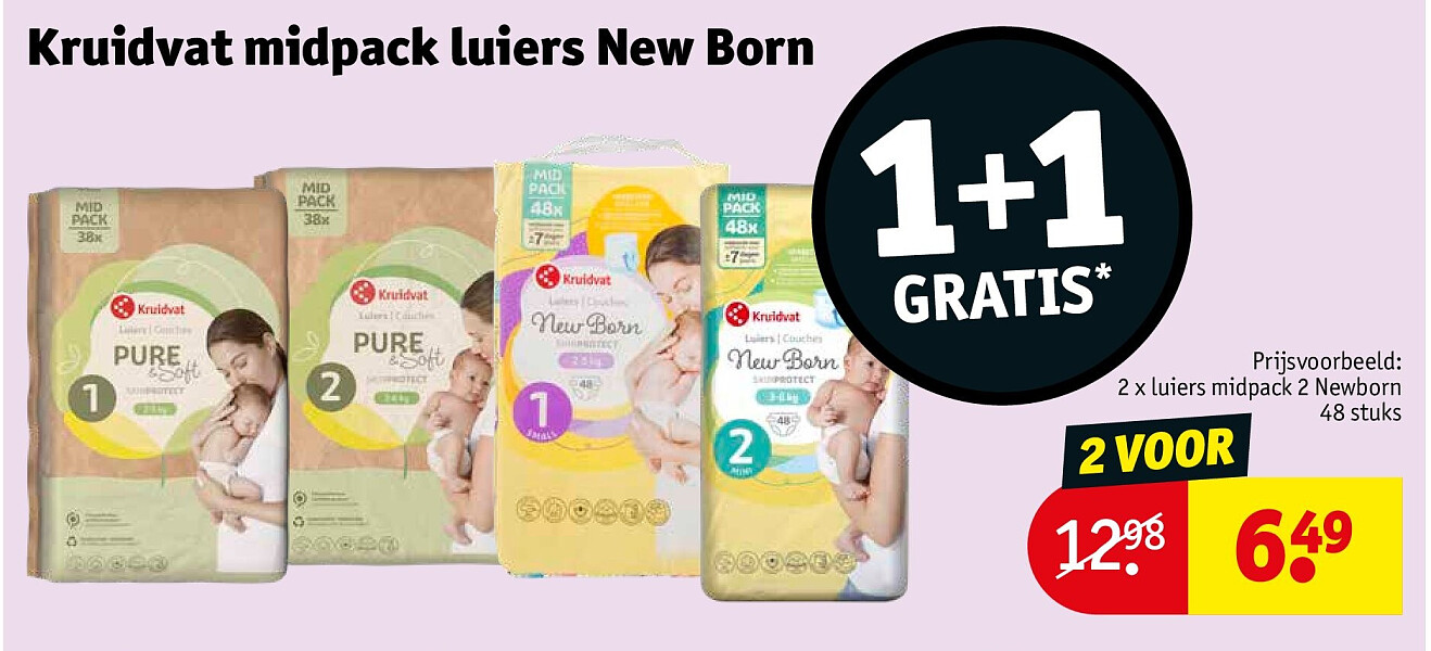 Kruidvat midpack luiers New Born
