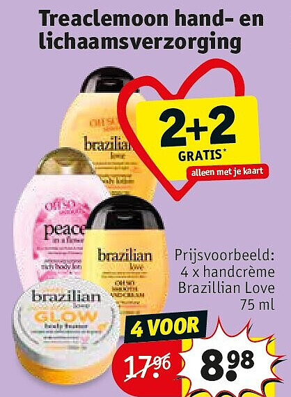 4 x handcrème Brazillian Love 75 ml