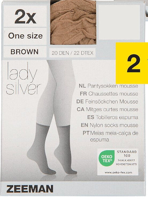 Lady Silver pantysokken, 2-pak