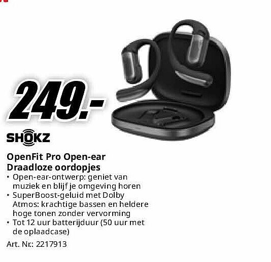 Shokz OpenFit Pro Open-ear Draadloze oordopjes