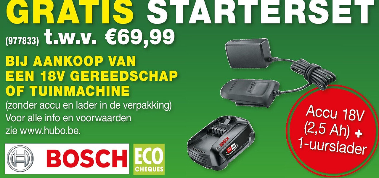 BIJ AANKOOP VAN EEN 18V GEREEDSCHAP OF TUINMACHINE