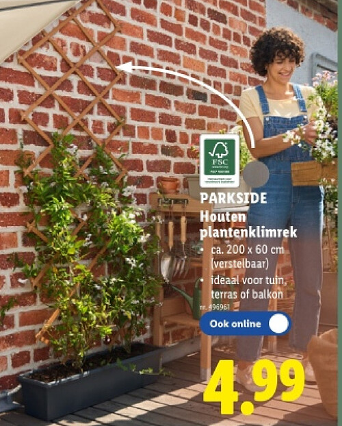 Houten plantenklimrek