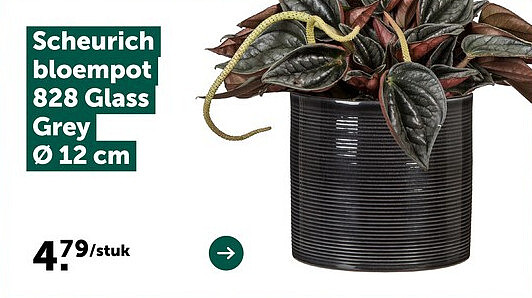 Scheurich bloempot 828 Glass Grey Ø12 cm